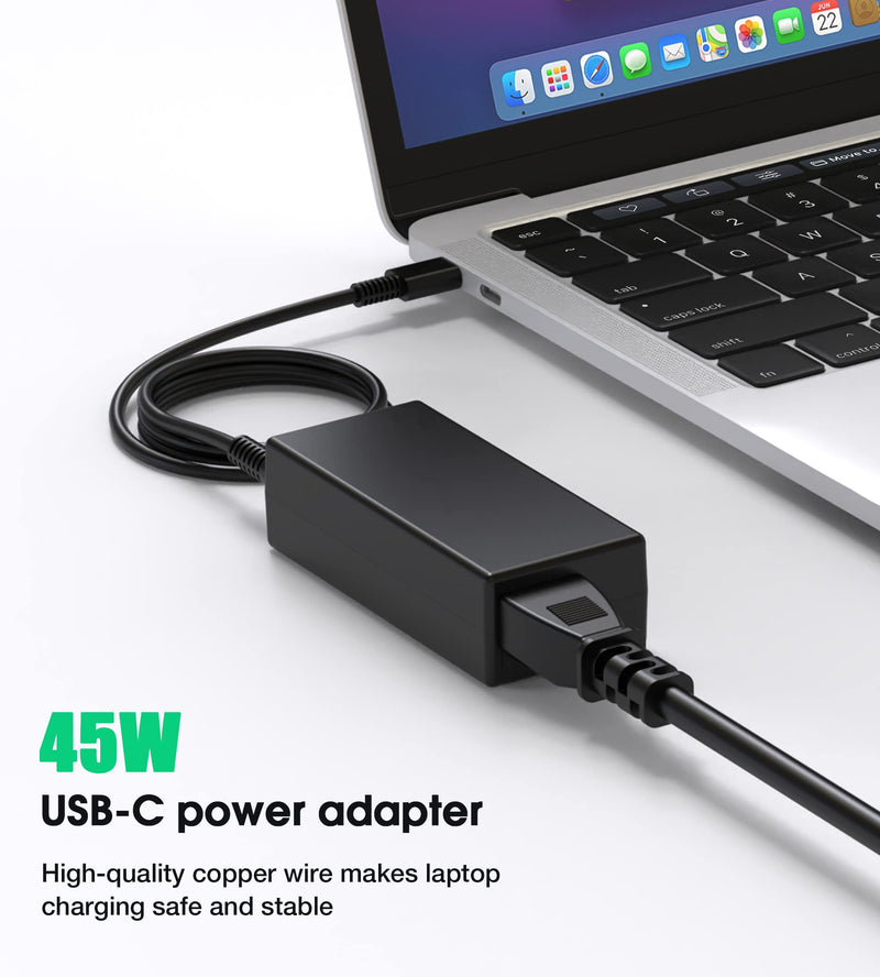 45W USB C Chromebook Charger Replacement for HP Chromebook 14 14A G5 11 11A G6 EE G7 G8 R13 X360 14-ca051wm ca052wm ca091wm ca061dx 11-ae051wm ae001tu ae027nr 12-c012dx Laptop Power Supply Cord