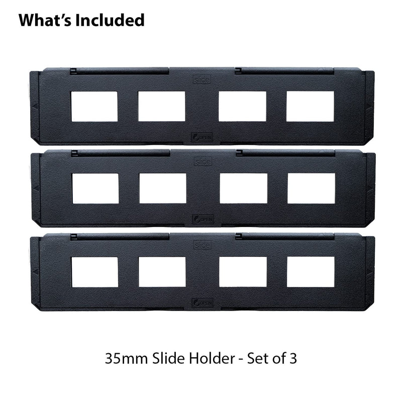 Magnasonic Long Tray Slide Film Holder for 35mm Compatible Film Scanners, Holds 4 Slides to Speed up Processing Time, Easy to Use, Gently Flattens and Protects Film Edges - Set of 3 (ST01)