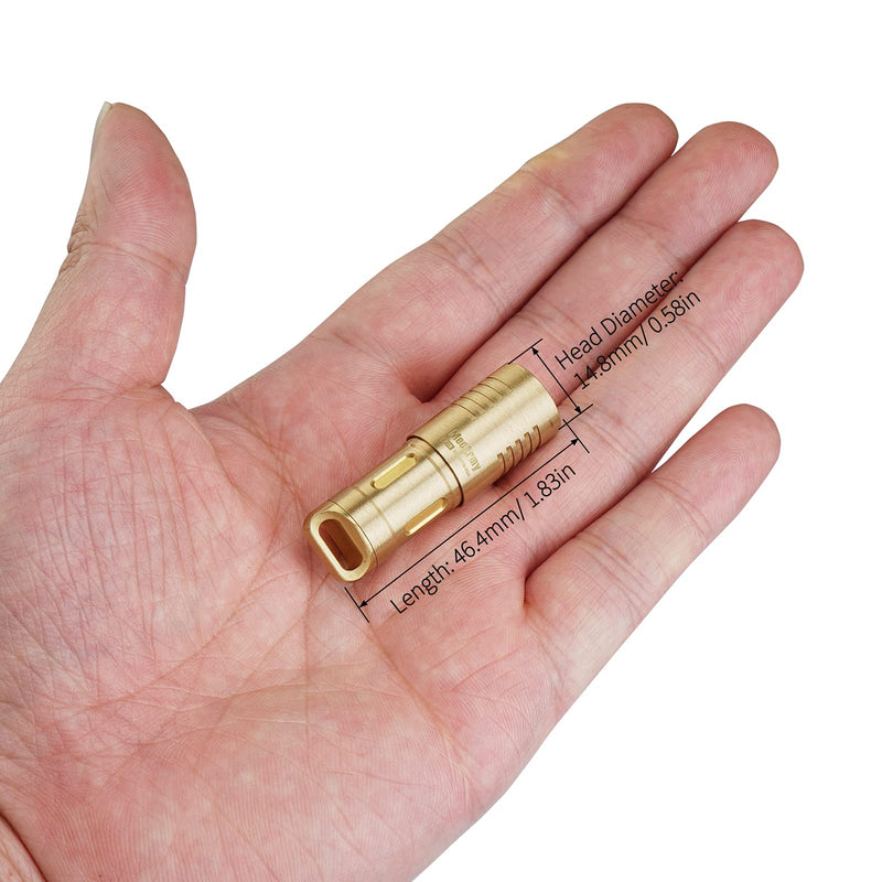 MecArmy X3S Copper/Brass Handheld Mini Keychain EDC Flashlight with Micro USB Charging | Portable Rechargeable Everyday Carry Keychain Torch|130 lumens Outdoor Waterproof Lamp (Copper)