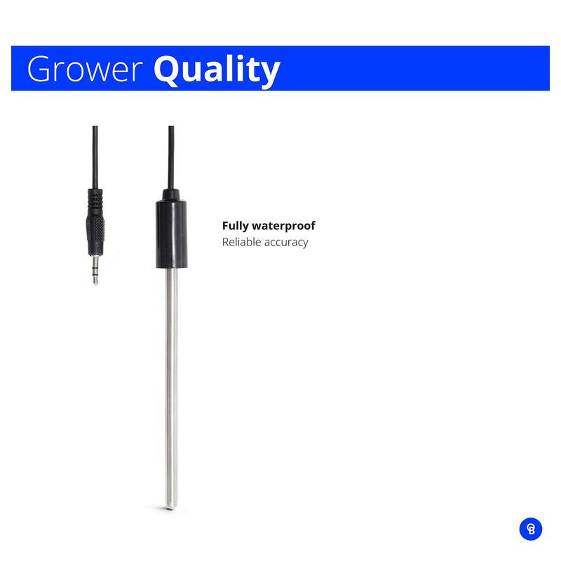 Bluelab PROBTEMP Temperature Probe in Water, Replacement for ATC Adjustments (used with Bluelab Controllers), No Calibration, Tool for Hydroponic System and Indoor Plant Grow