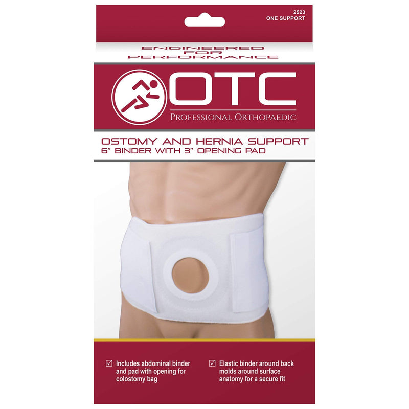 OTC Ostomy Abdominal Binder, Stoma Support, henia colostomy, 9" Belt, 4" Opening, X-Large X-Large (Pack of 1)