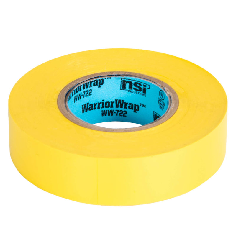 NSi Industries WarriorWrap Select 3/4 in. x 60 ft. 7 mil Vinyl Electrical Tape, Yellow (WW-722-YL)