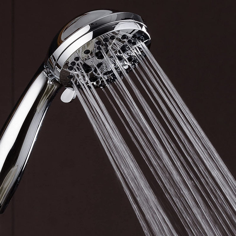 AquaDance High Pressure 6-Setting 3.5" Chrome Face Handheld Shower with Hose for the Ultimate Shower Experience! Officially Independently Tested to Meet Strict US Quality & Performance Standards