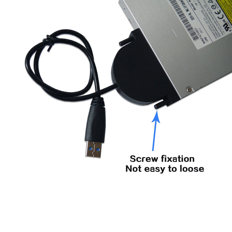Y-NX USB3.0 SATA Optical Disc Drive Cable, 6+7Pin Slimline SATA to USB3.0 Cable for Laptop CD/DVD-RW/Blu-ray Drive