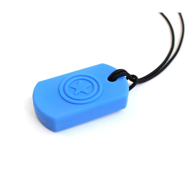 ARK's Super Star Sensory Chew Necklace, Made in The USA (Very Firm, Blue)