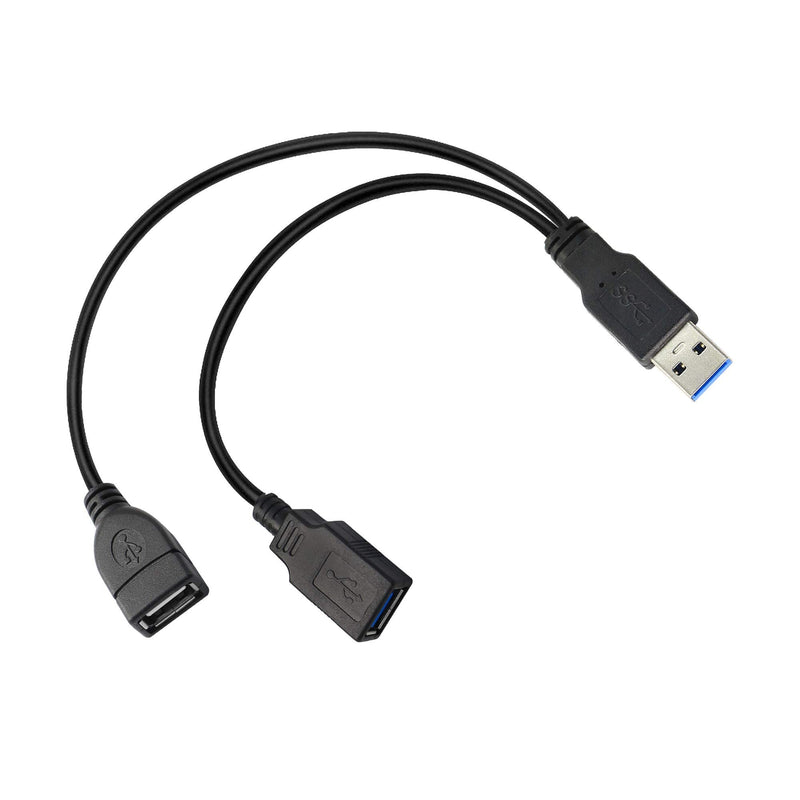 GINTOOYUN USB 3.0 Splitter Cable,USB Type A 3.0 Male to 3.0 Female and 2.0 Female Y Extension Splitter Cable for PC,Laptop,Length 30cm