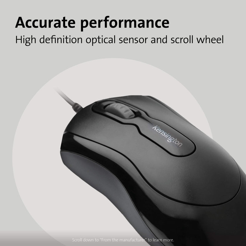 Kensington Mouse-in-a-Box Wired USB Mouse (K72356US),Black