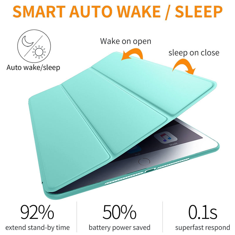 DTTO Mini Case for iPad Mini 3/2/1, (Not Compatible with Mini 5th Generation 2019) Ultra Slim Lightweight Smart Case Trifold Cover Stand with Flexible Soft TPU Back Cover [Auto Sleep/Wake],Mint Green Mint Green