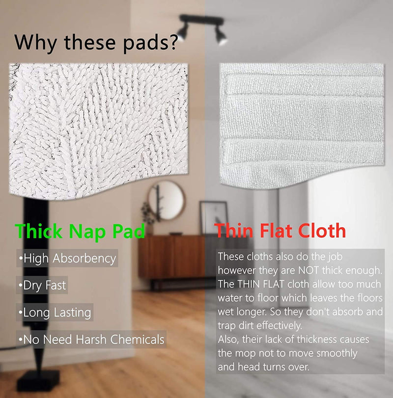 Flammi 4 Pack Steam Mop Replacement Pad for Shark SK410, SK435CO, SK460, SK140, SK141, S3101, S3250, S3251, S1000 Series Steam Mop Pads