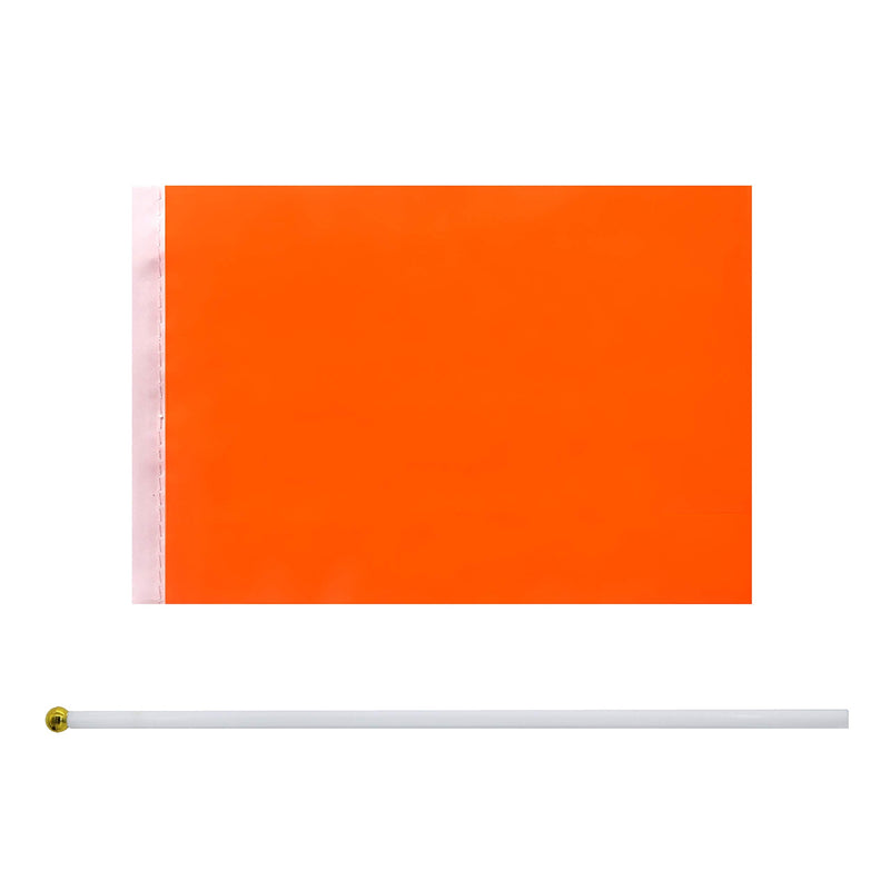 Consummate 25 Pack Solid Orange Flag Small Mini Plain Orange DIY Flags On Stick,Party Decorations for Parades,Grand Opening,Kids Birthday,Party Events Celebration