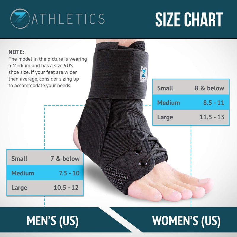 Zenith Ankle Brace, Lace Up Adjustable Support – for Running, Basketball, Injury Recovery, Sprain! Ankle Wrap for Men, Women, and Children Small (Pack of 1)