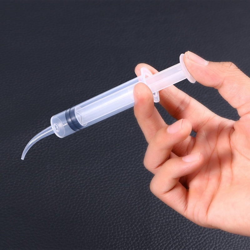 ROSENICE Disposable Dental Irrigation Syringe with Curved Tip for Dental Care 4pcs