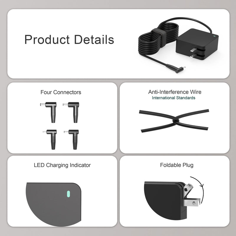 65W 45W AC Charger Fit for Asus Laptop (Check The Product Details Page for Models)
