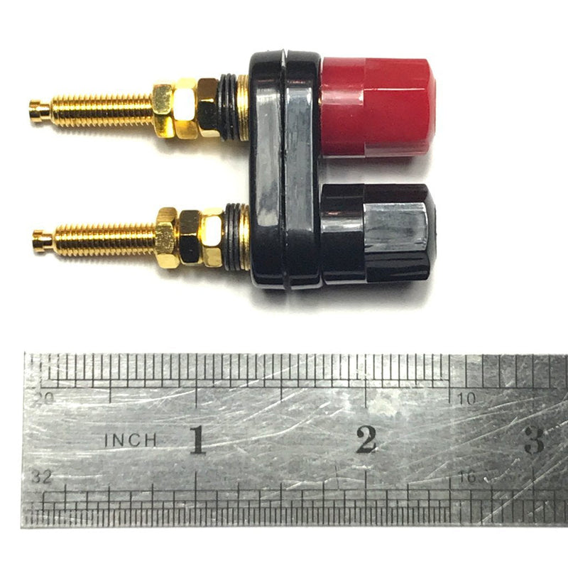 CESS Dual Binding Post Terminal - Amplifier/Speaker/Power Cable Connector - Banana Jack Socket - Length 2.3" (2 Pack)