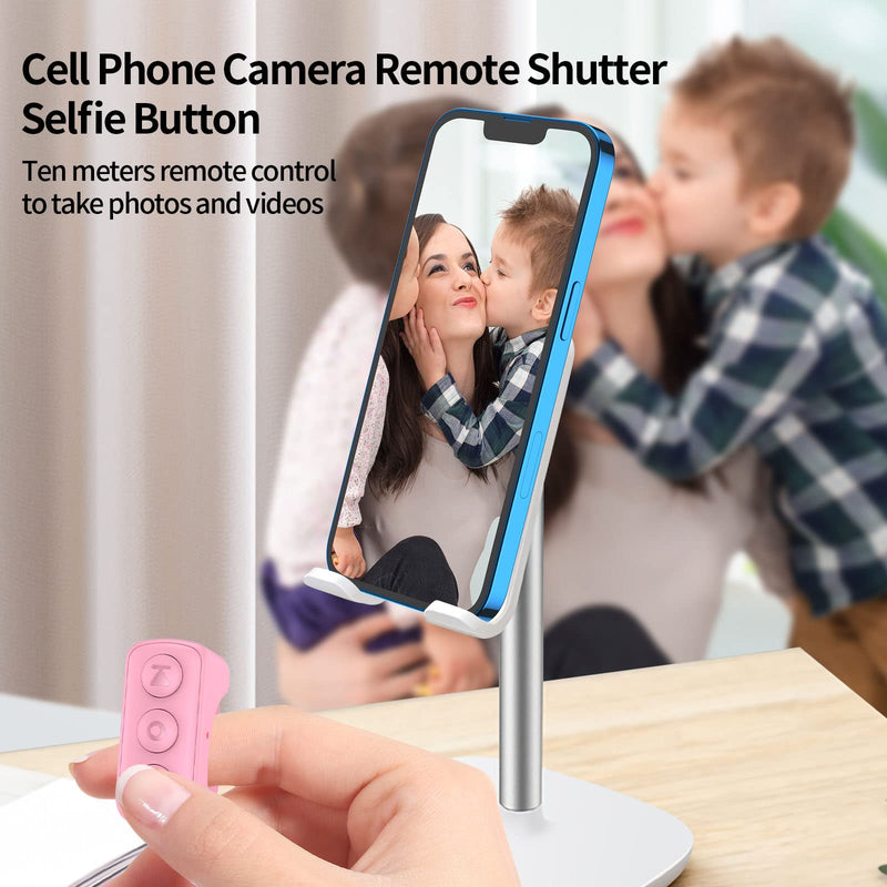 TIK Tok Bluetooth Remote Control Page Turner for iPhone Android Ipad Cell Phone Camera Remote Shutter Selfie Button Vekesen D01 (Cherry Blossom Pink)
