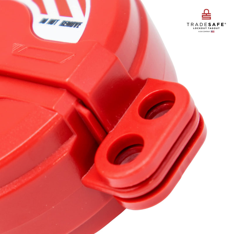 TRADESAFE Gate Valve Lockout Device, 1” to 2-1/2” Diameter Valve Handles, Red, Secure Water Faucet Lock and Propane Tank Lock, Tamper-Proof and Impact-Resistant 1" - 2-1/2" Red