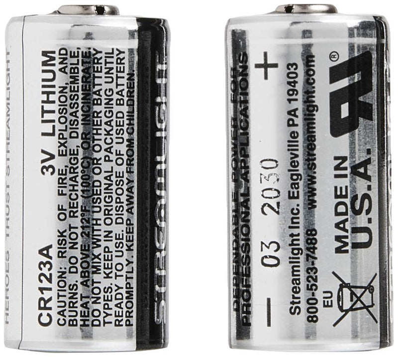 Streamlight 85175 CR123A Lithium Batteries, 2-Pack