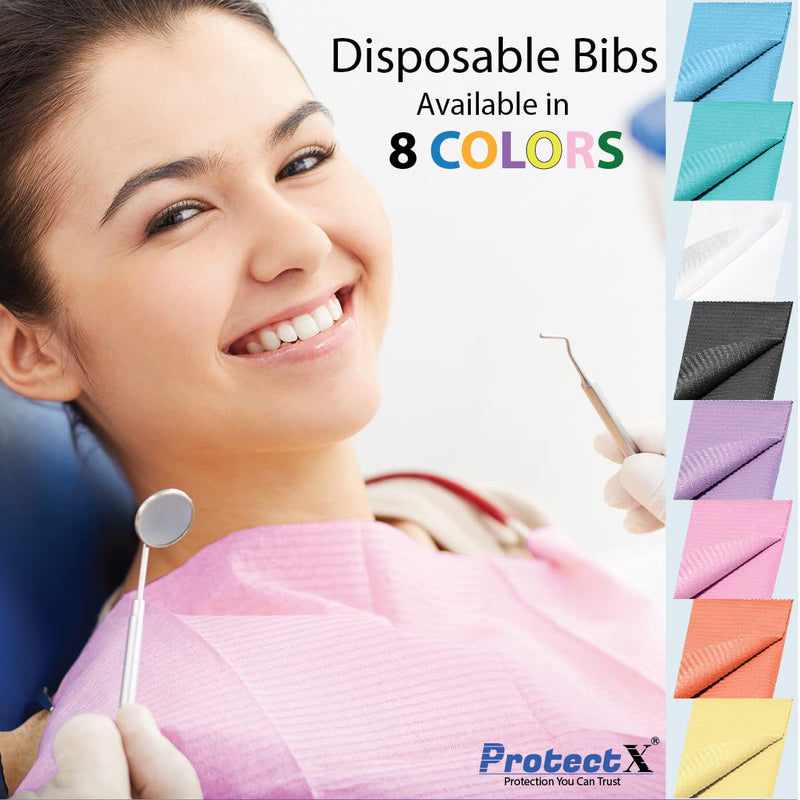 ProtectX Disposable Dental Bibs Napkin, Patient, Tattoo, Upgraded Quality, Soft and High Absorbent Waterproof, 13" x 18" Pink 50 PCS