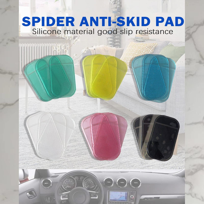5PCS Extra-Strong Anti-Slip Pad Car Dashboard Sticky Pad Removable Silicone Gel Mat Washable Multi-Purpose PU Gel for Cell Phone Tablet (Green) Green