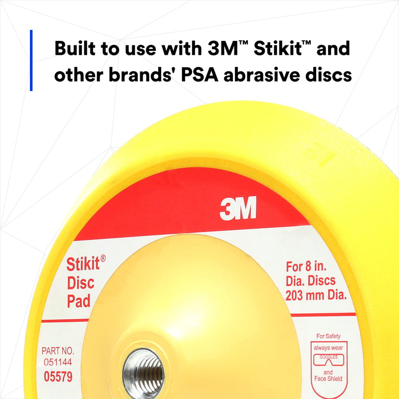 3M Stikit Disc Pad 05579, For PSA Discs, Abrasive, Durable Foam Body, 8 in