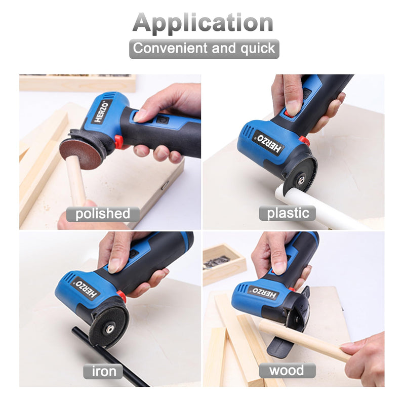 HERZO cutting disc 50mm, cutting grinding polishing multi material, 10mm bore, accessory set for mini angle grinder (39 pack)...
