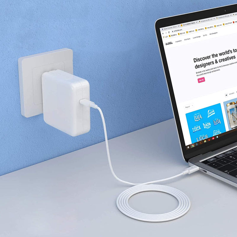 HitGuns Replacement Mac Book Pro Charger, 87W USB C Power Adapter Compatible with 13/15 Inch After 2016, for Mac Book Air After 2018, Works with USB C 87W 61W 30W 29W, Include Charge Cable（6.6Ft）