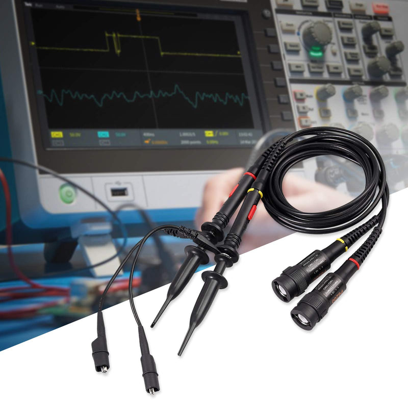 AUTOUTLET P2200 Universal Oscilloscope Probe with Accessories Kit 200MHz Oscilloscope Clip Probes 1X 10X with BNC Mini Grabber Test Lead P2200 Oscilloscope Probe 200MHz