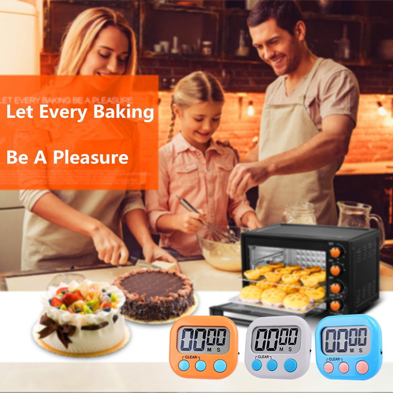 Digital Kitchen Timer, Big Display Screen, Loud Alarm, Strong Magnetic Backing Stand, Cooking Baking Kids Classroom Teacher Game Timers, Minute Seconds Count Up Countdown and Simple Operation(4 Pack) 4