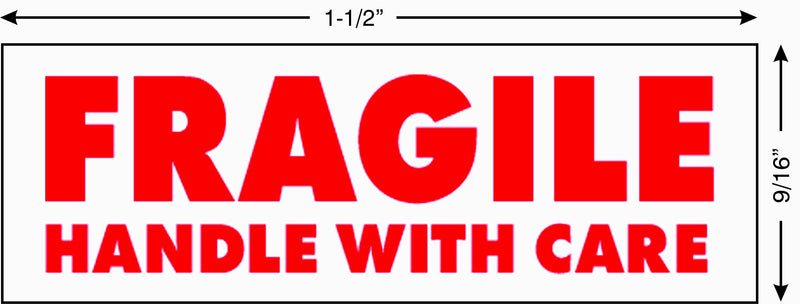 Imprint 360 AS-IMP1024 - Fragile Handle with Care, Heavy Duty Commerical Quality Self-Inking Rubber Stamp, Red Ink, 9/16" x 1-1/2" Impression Size, Laser Engraved for Clean, Precise Imprints