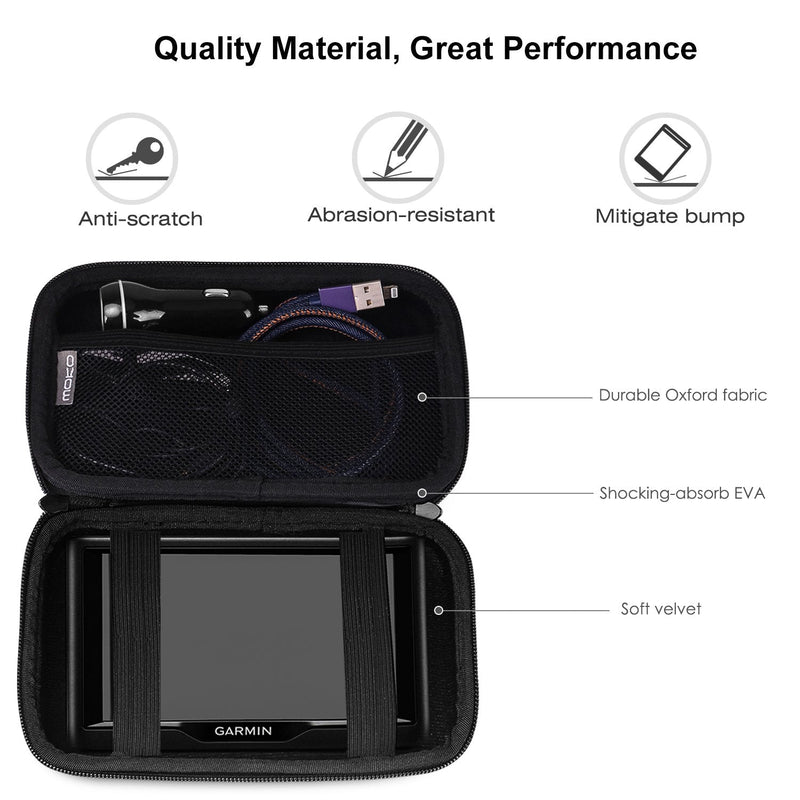 MoKo 7-Inch GPS Carrying Case, Portable Hard Shell Protective Pouch Storage Bag for Car GPS Navigator Garmin / Tomtom / Magellan with 7" Display - Black 7 inch