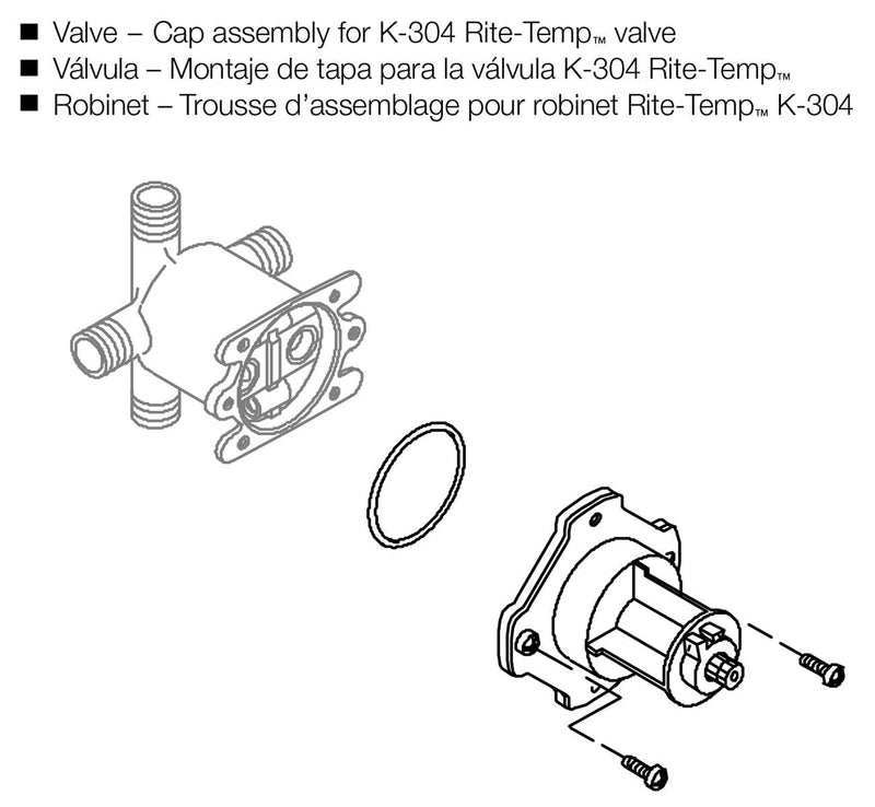 Kohler K-GP77759 Mixer Cap for Pressure Balance 1/2" Shower Valve, Black