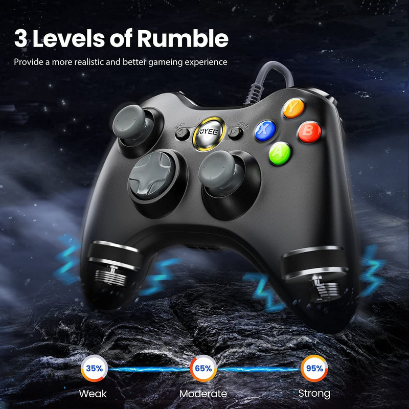 VOYEE PC Xbox Controller, Precise Xbox 360 Controller Wired PC Gaming Controller Enhanced with Dual Shock Compatible with Xbox 360 Slim PC Windows