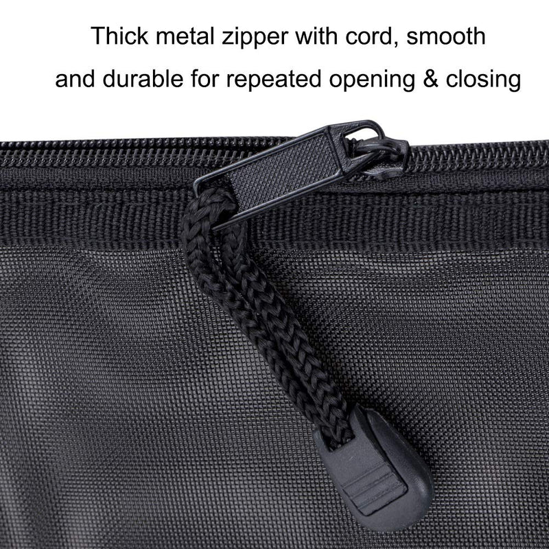HRX Package Nylon Mesh Cosmetic Zipper Bags, 6PCS Black Makeup Pouches Pen Pencil Organizer Case for Travel Purse Diaper Bag (A5 x 3pcs, A6 x 3pcs) A5,A6