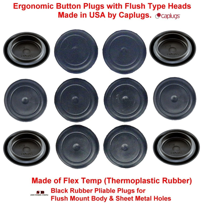(Pack of 04) BPFE-39 MM (1-1/2â€) Rubber Ergonomic Caplugs w/Flush Type Heads. Fits Hole Size 1.516-1.575"- Metal Thickness .031-.079" Sheet Metal Applications | by SBD