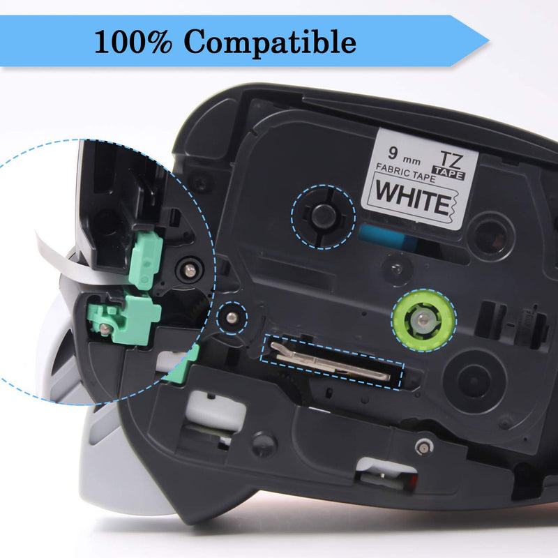 Unismar Compatible Label Maker Tape Replace for Brother Ptouch TZe-315 TZ315 Tze315 Tz 6mm White on Black Tape for PTD200 PTD210 PTD600 PTD400 PTH100 PTH110 PT1280 PT1890, 1/4'' x 26.2', 4-Pack