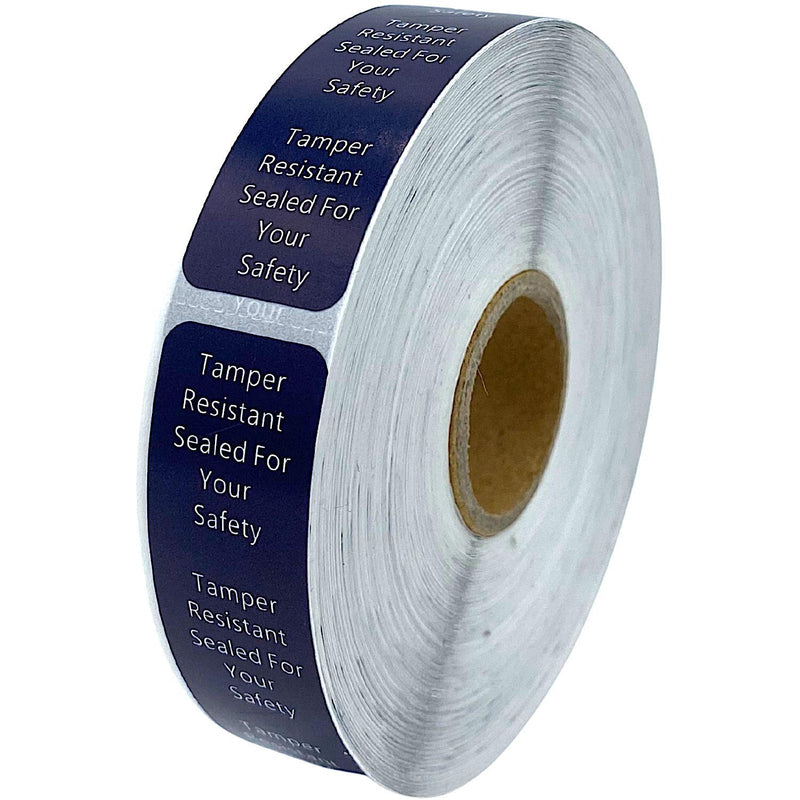 Tamper Evident Labels | Sealed for Your Safety Stickers | 500 Tamper Proof Stickers | Food Stickers Help Increase Security During Delivery |(0.75 x 3.5 in) Navy Blue Tamper-evident