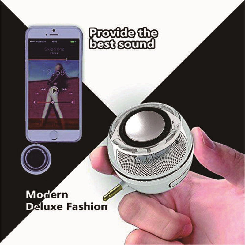Portable Speaker, Leadsound Crystal 3W 27mm 8Ω Mini Wireless Speaker with 3.5mm Aux Audio Jack Plug in Clear Bass Micro USB Port Audio Dock for Smart Phone, for Pad, Computer (White)