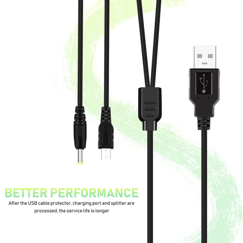 2 Pack PSP Charger Cable, Portable USB PSP Power Cord & Data Cable for Sony PSP 1000 2000 3000, Charging Cord 2-in-1