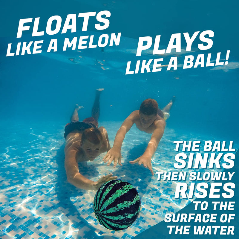 Watermelon Ball â€“ The Ultimate Swimming Pool Game | Pool Ball for Under Water Passing, Dribbling, Diving and Pool Games for Teens, Kids, or Adults | 9 in. Ball Fills with Water 9 Inches