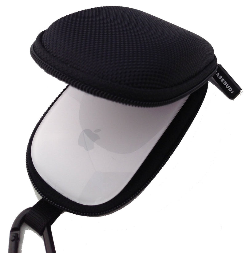 CASEBUDi Tough Travel Carrying Case for Apple Magic Mouse 1 and 2 | Hard Shell Ballistic Nylon (Black) Black