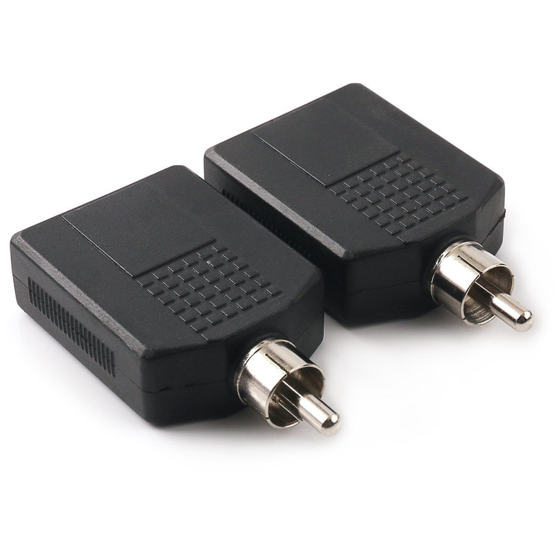 NANYI RCA Male to Two 6.35mm (1/4 Inch) Female Audio Heads, RCA M One-Two 6.35mm F Stereo Interconnect Audio Adapter, 2Pack(RCA M-2x6.35mm F) RCA M-2x6.35mm F