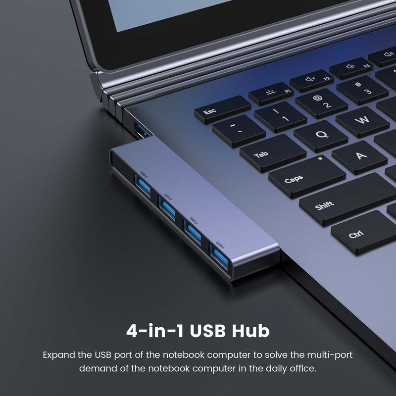 Fidioto USB Hub,4 Port USB 3.0 * 1 Hub, 2.0 * 3 Hub Splitter for Laptop,Windows PC,Mac,Printer,Flash Drive,Mobile HDD, Notebook PC