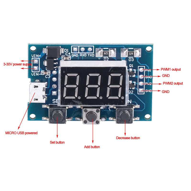 PWM Generator 2 Channel Adjustable PWM Pulse Frequency Duty Cycle Module Pulse Generator 1HZ-150KHZ