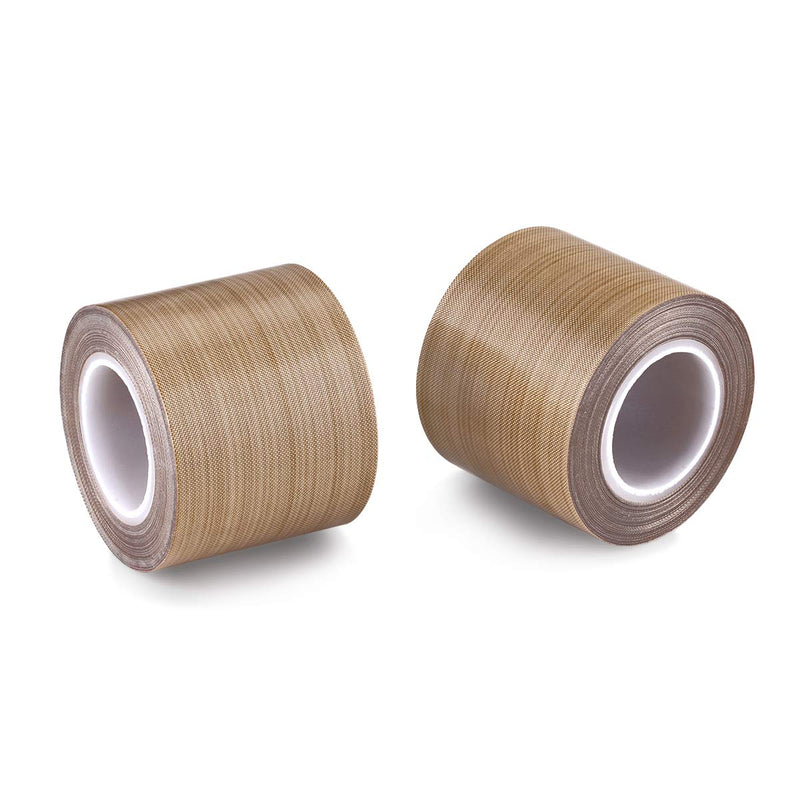 PTFE Coated Fiberglass Telfone Tape,high Temperature Tape;Drying Mechanical Conveyor Belt; Welding Sealing Tape; -196℃ - +300℃ … (Brown, 48mm x 12yards x 0.18mm) Brown2