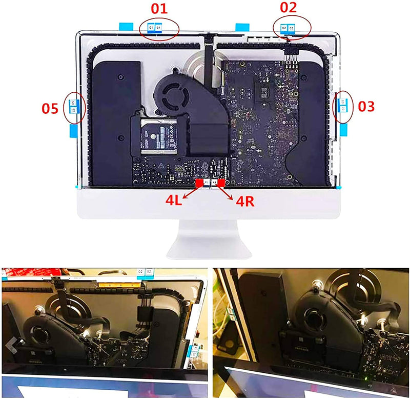 Very High Bond(VHB) Display Tape Adhesive Kit(6 Adhesive Strips) Plus Opening Cutting Kit (5 Wheels+1 Handle) Compatible with 21.5" iMac A1418 Year 2012 2013 2014 2015 21.5-INCH A1418(2012 13 14 2015)