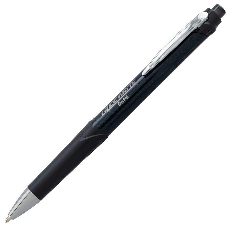 Pentel Glidewrite Signature Ballpoint Pen, (1.0mm) Medium, Black Barrel, Black Ink, 3-pk (BX930ABP3A)