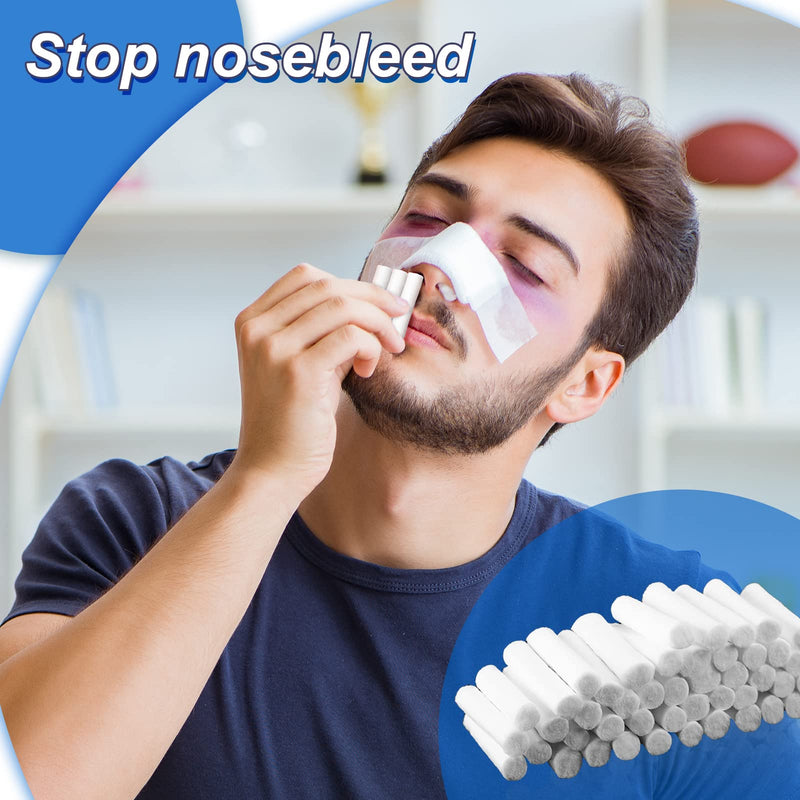 200 Counts Dental Gauze Rolls, Cottons Pads for Dentists Flexible Dental Cotton Rolls Good Absorbent Cotton Nose Plugs Dental Cotton Swabs for Kids, Adults Nosebleed, Mouth Gauze Accessories, 1.5 Inch