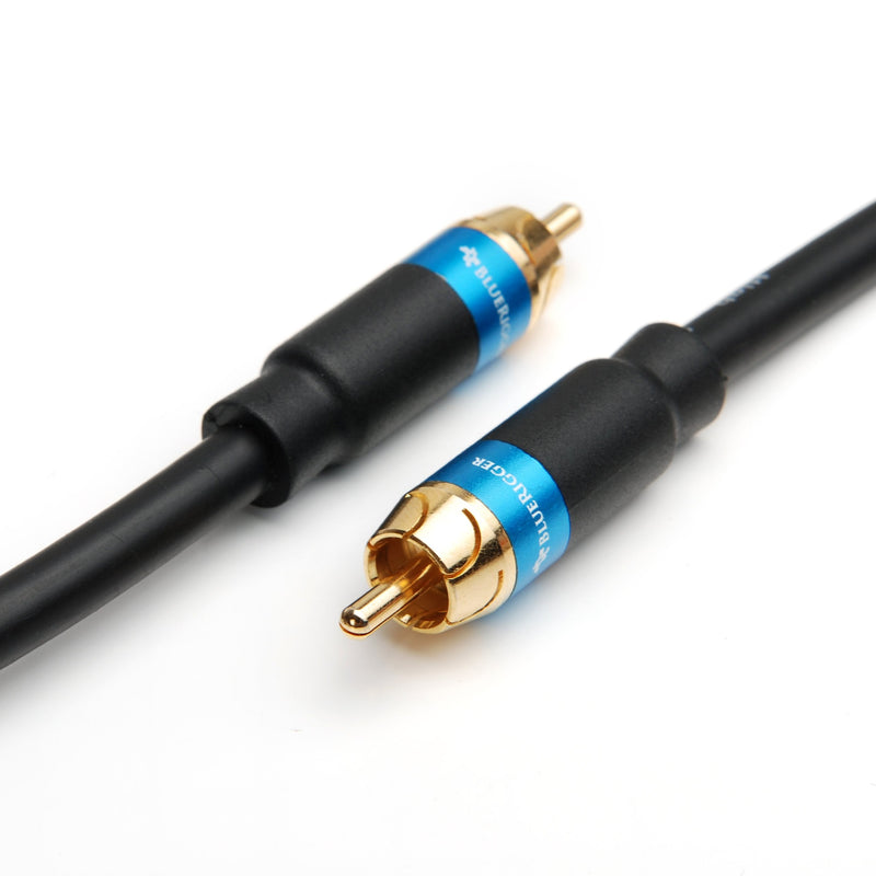 BlueRigger Subwoofer Cable (35FT, RCA to RCA Audio Cable, Dual Shielded with Gold Plated Connectors) 35FT Black