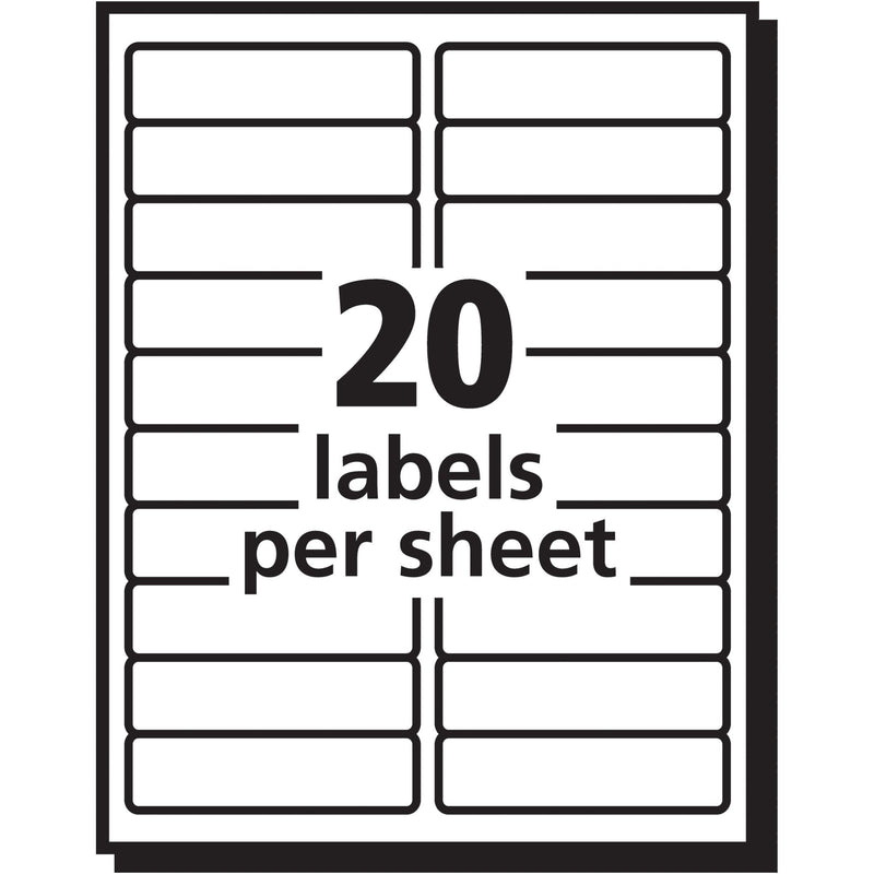 Avery Address Labels with Sure Feed for Laser Printers, 1" x 4", 500 Labels, Permanent Adhesive (5261), White