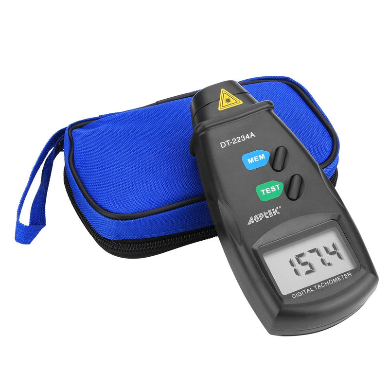 FITNATE 20713A Digital Tachometer, Non-Contact Rotary Photo, Accuracy from 2.5 to 99,999 RPM, Includes Batteries, 3 Packs of Reflective Tape with Carry Bag Black